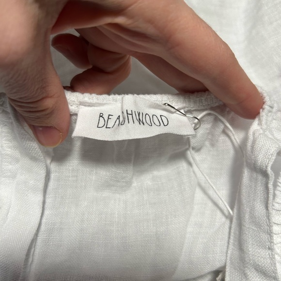 NEW BEACHWOOD BABY playa tank top in blanco one size White Linen - Picture 10 of 12